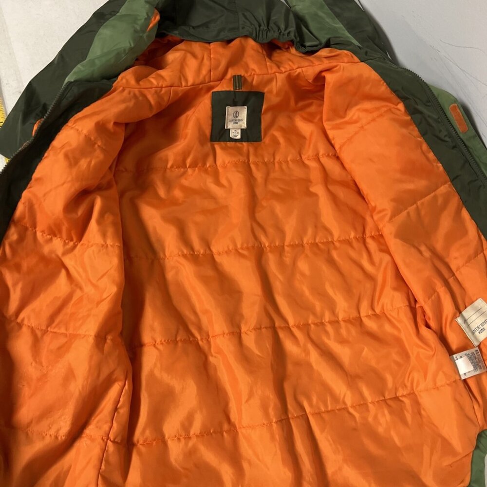 Lands End Kids Boys Jacket w/ Hood Green & Orange M 10/12 - Picture 10 of 11